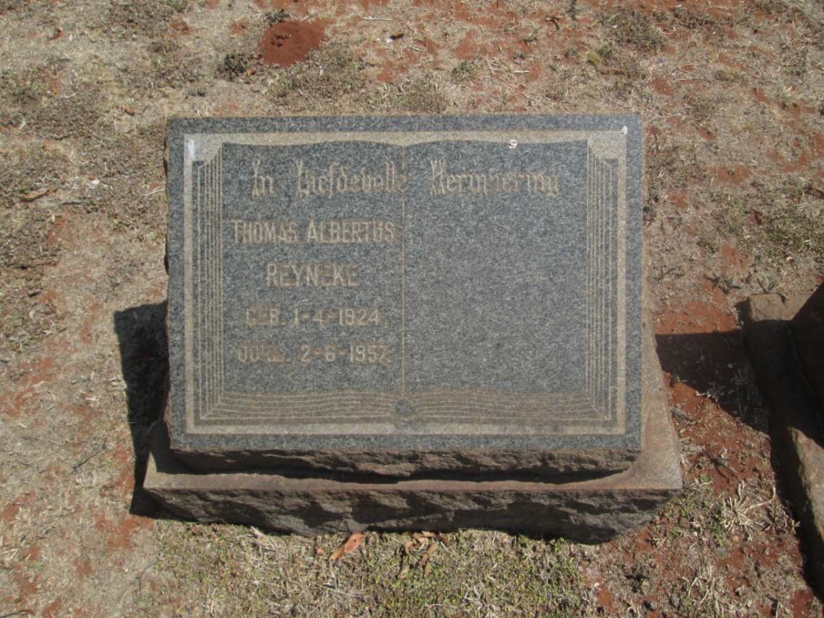 REYNEKE Thomas Albertus 1924-1957