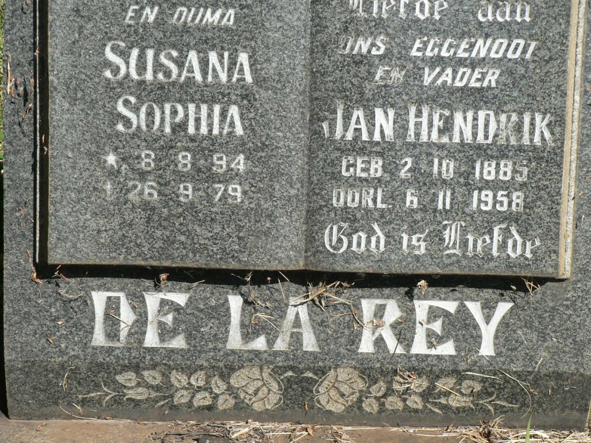 REY Jan Hendrik, de la 1885-1958 &amp; Susana Sophia 1894-1979