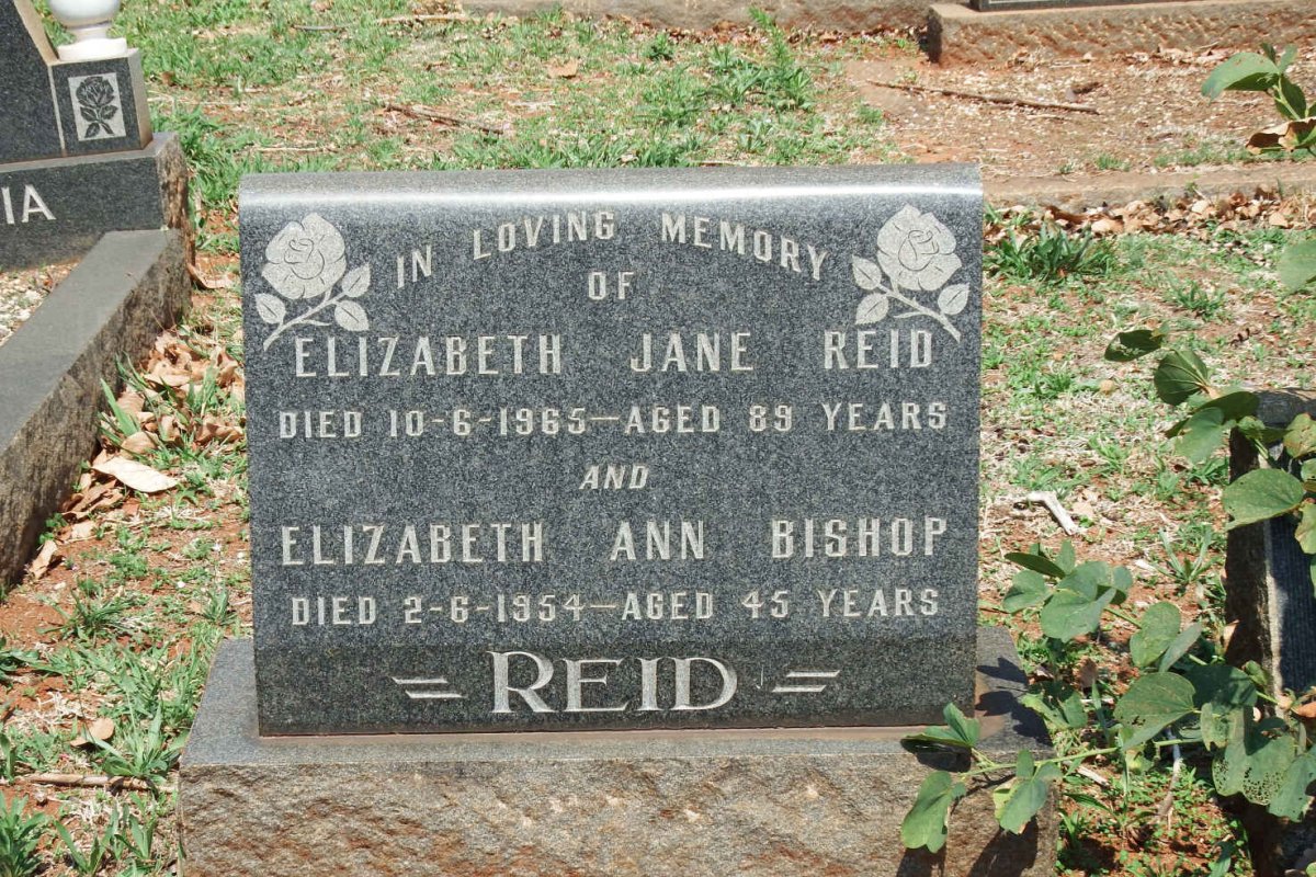 REID Elizabeth Jane -1965 :: BISHOP Elizabeth Ann -1954