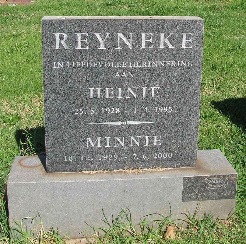 REYNEKE Heinie 1928-1995 &amp; Minnie 1929-2000