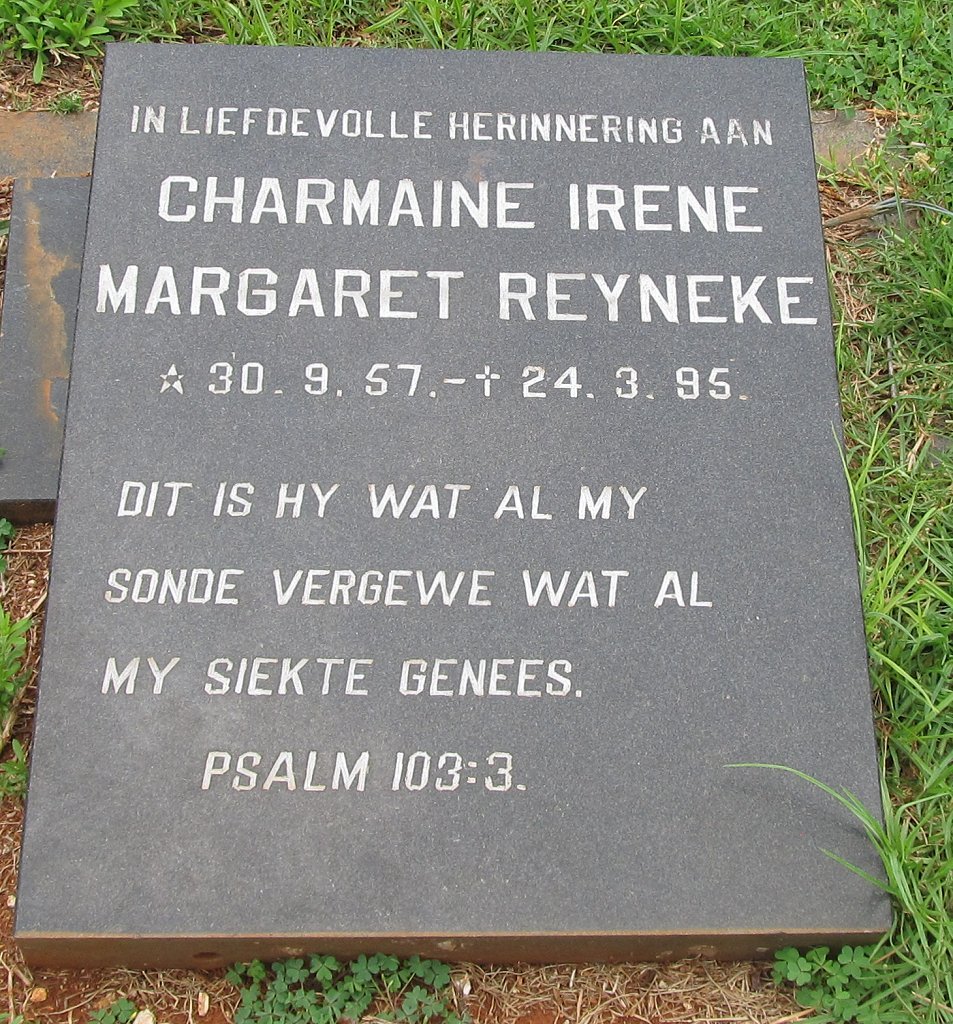 REYNEKE Charmaine Irene Margaret 1957-1995
