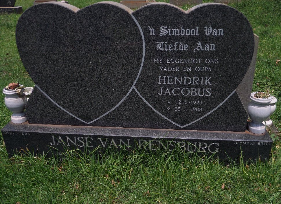 RENSBURG Hendrik Jacobus, Janse van 1923-1988