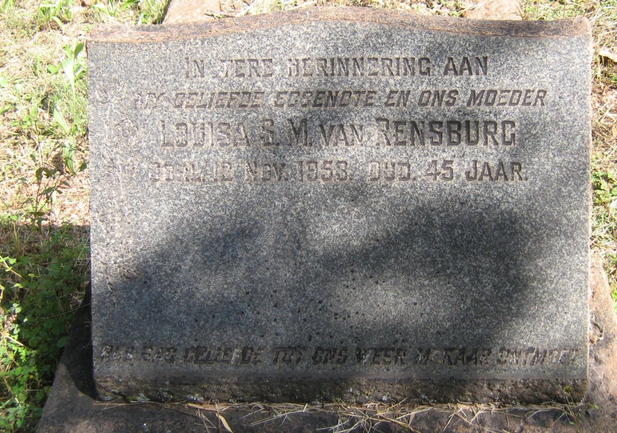RENSBURG Louisa S.M., van -1953