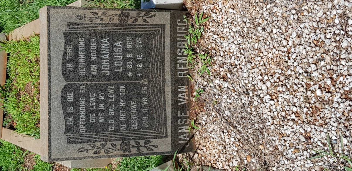 RENSBURG Johanna Louisa, Janse van 1929-1976