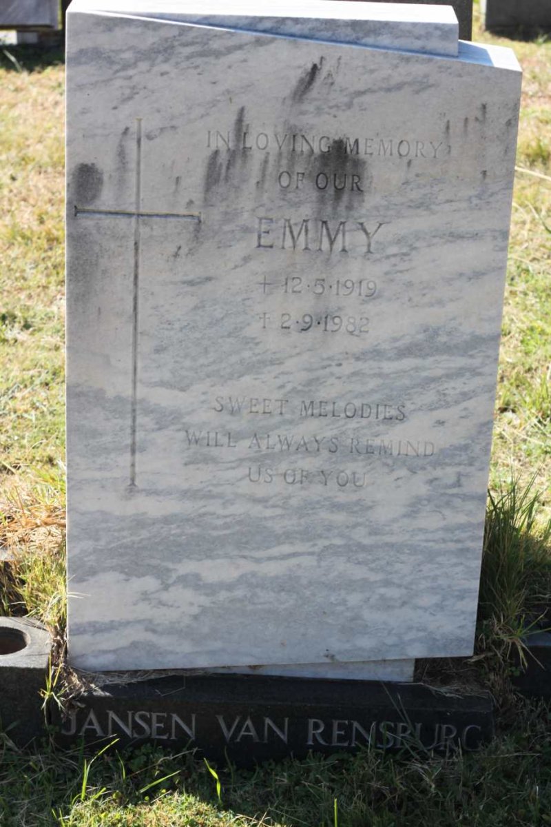 RENSBURG Emmy, Jansen van 1919-1982