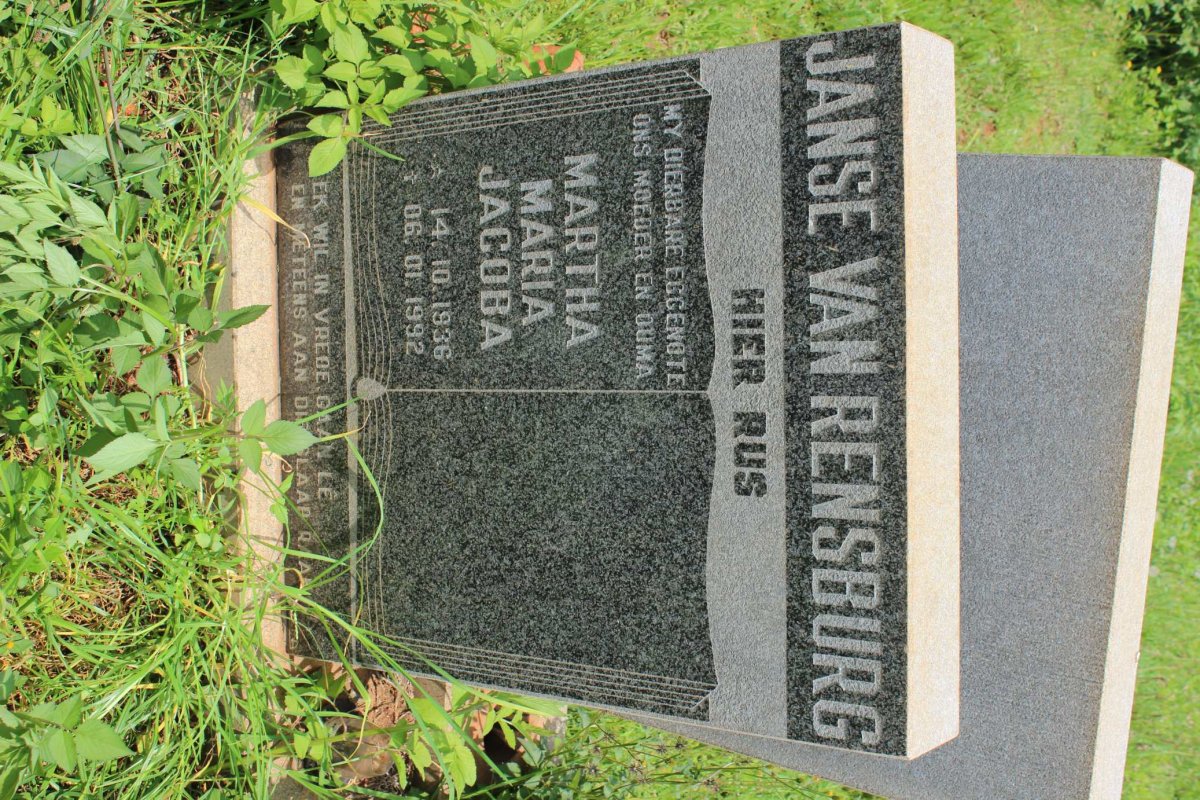 RENSBURG Martha Maria Jacoba, Janse van 1936-1992