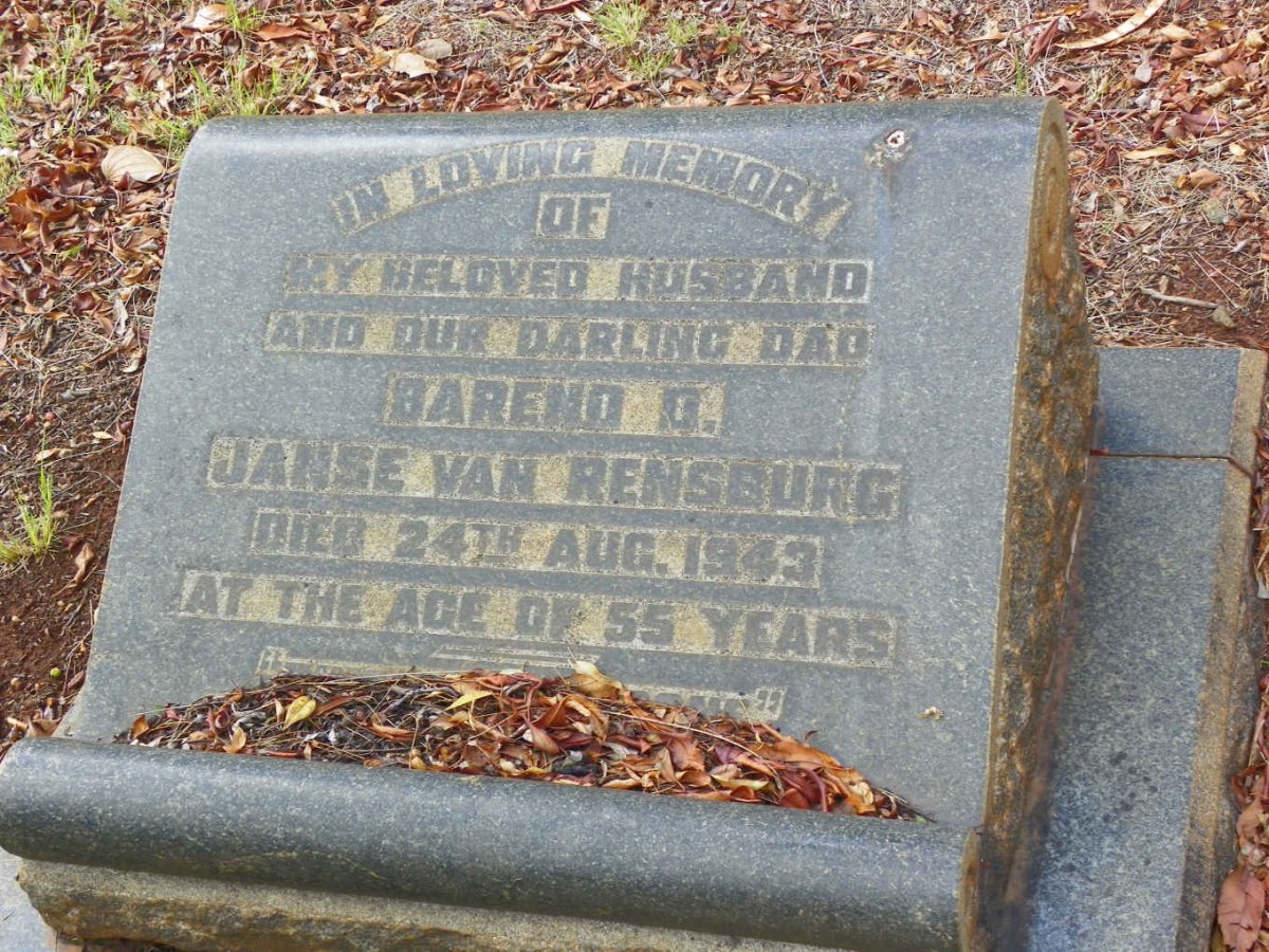 RENSBURG Barend D., Janse van -1943