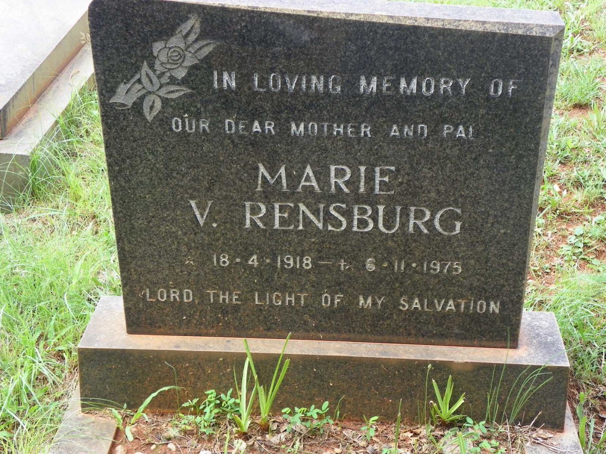 RENSBURG Marie, van 1918-1975