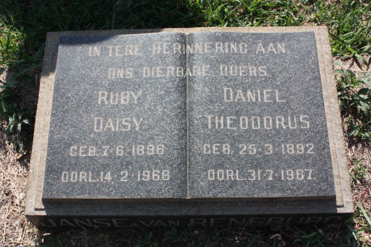RENSBURG Daniel Theodorus, Janse van 1892-1967 &amp; Ruby Daisy 1896-1968
