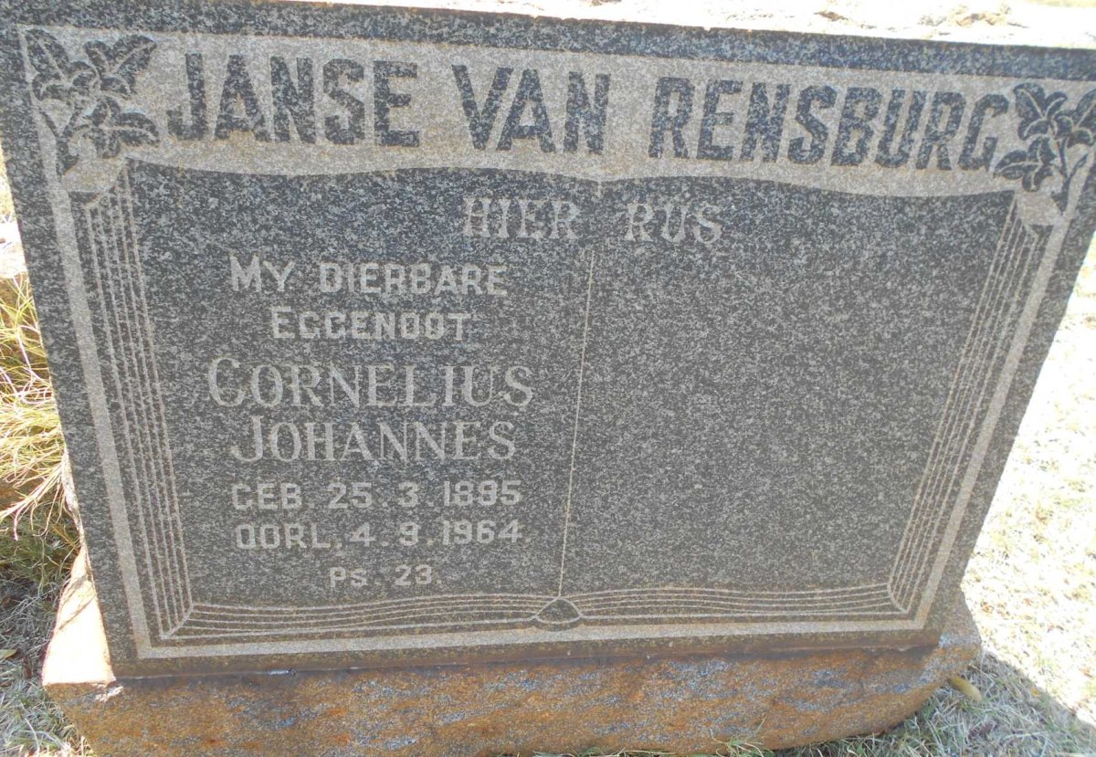 RENSBURG Cornelius Johannes, Janse van 1895-1964