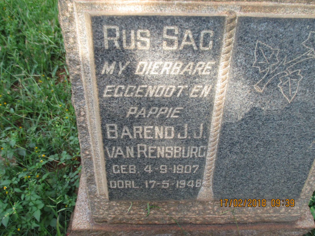 RENSBURG Barend J.J., van 1907-1948