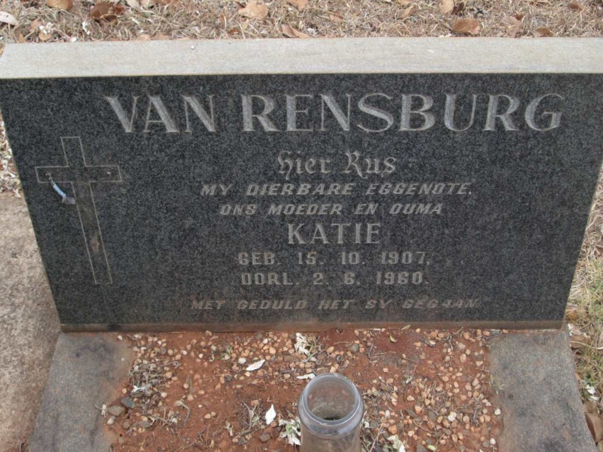 RENSBURG Katie, van 1907-1960