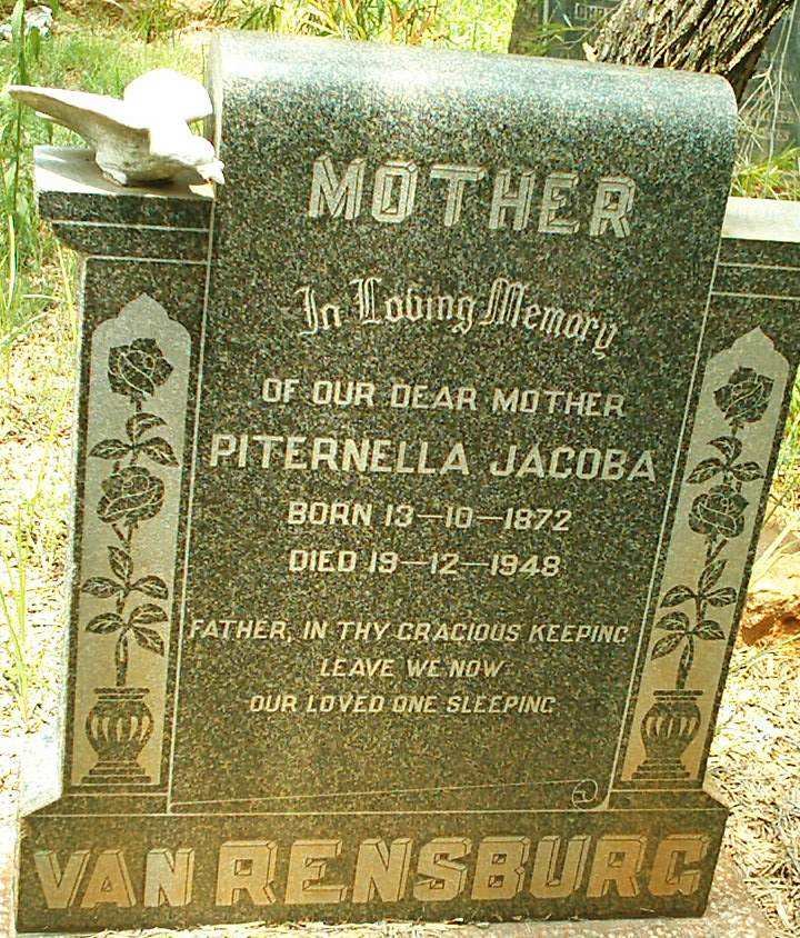 RENSBURG Piternella Jacoba, van 1872-1948