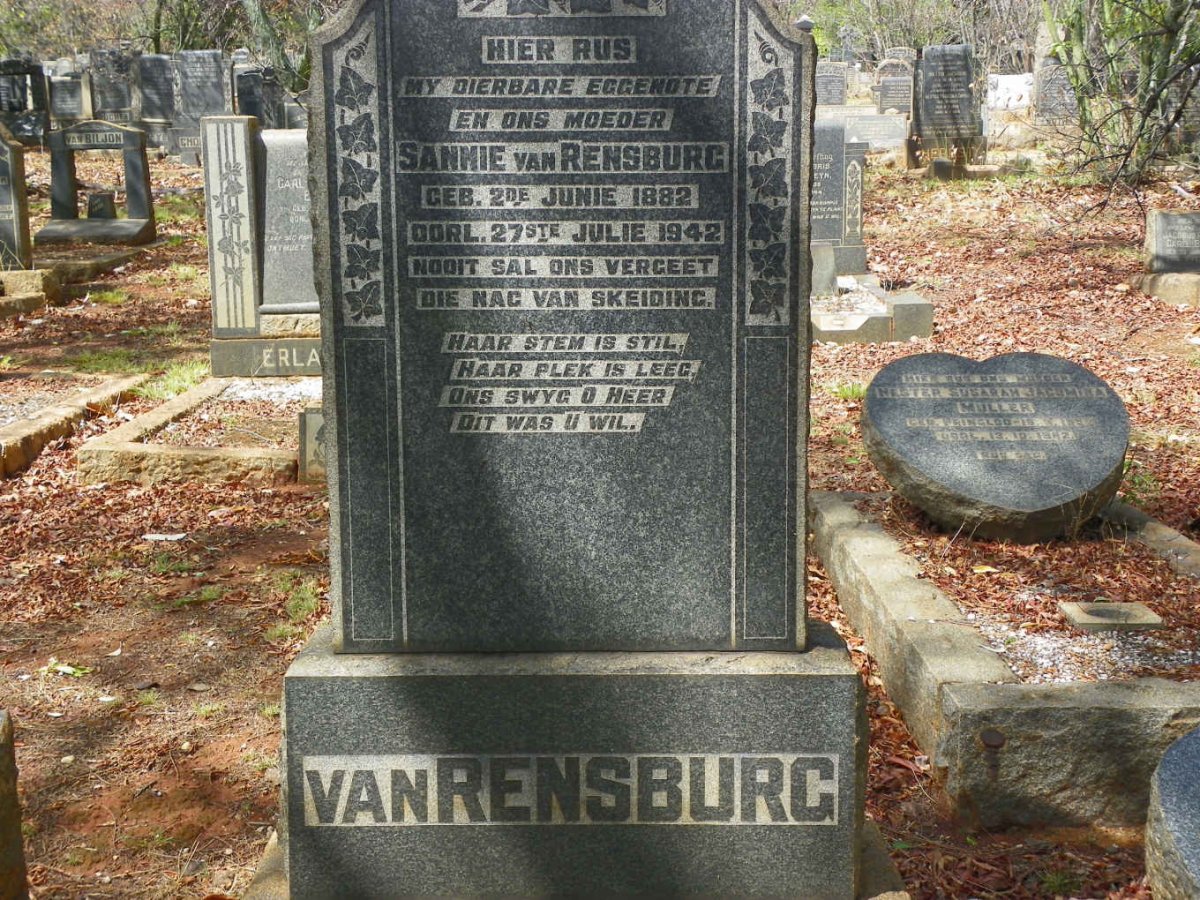 RENSBURG Sannie, van 1882-1942