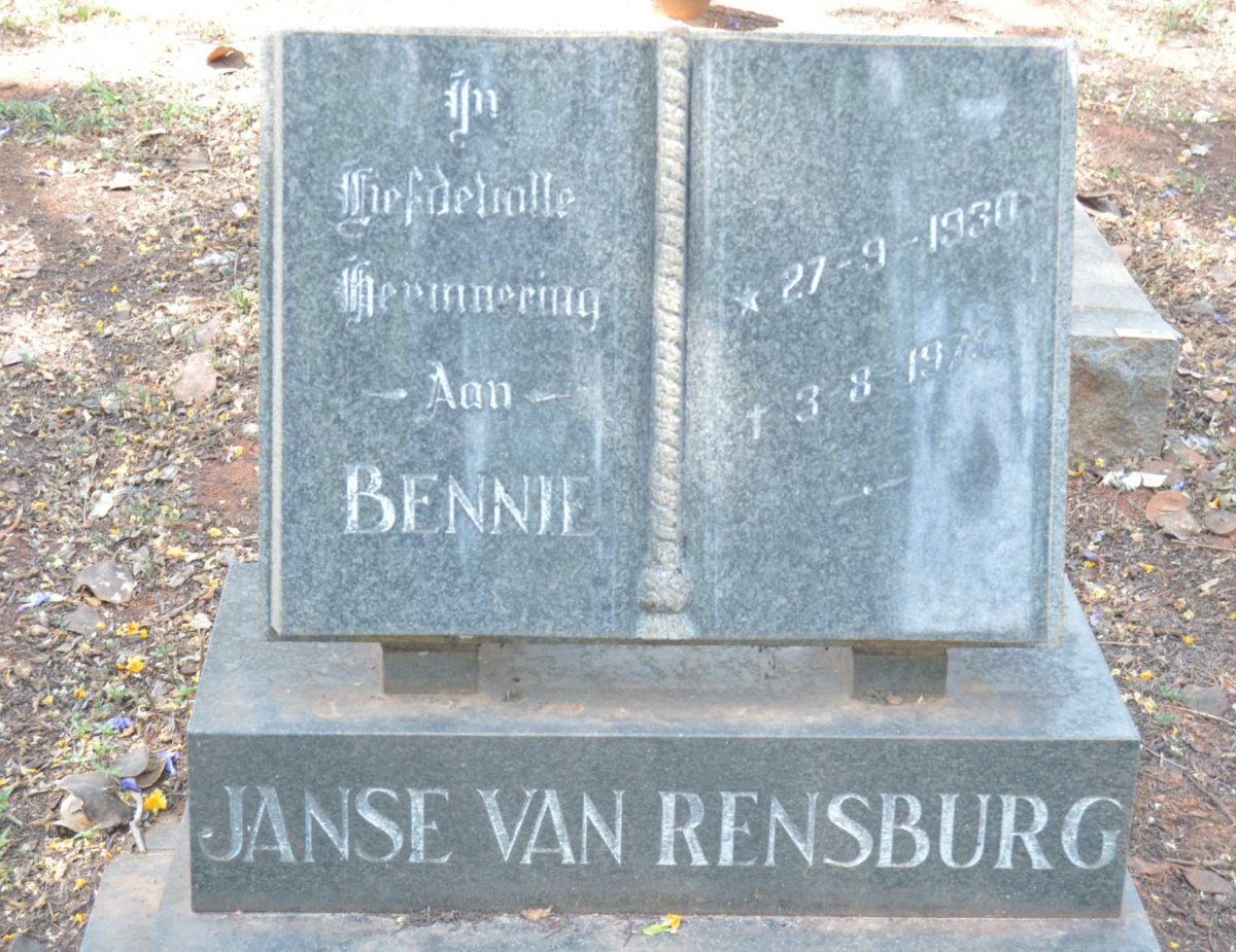 RENSBURG Bennie, Janse van 1930-1975