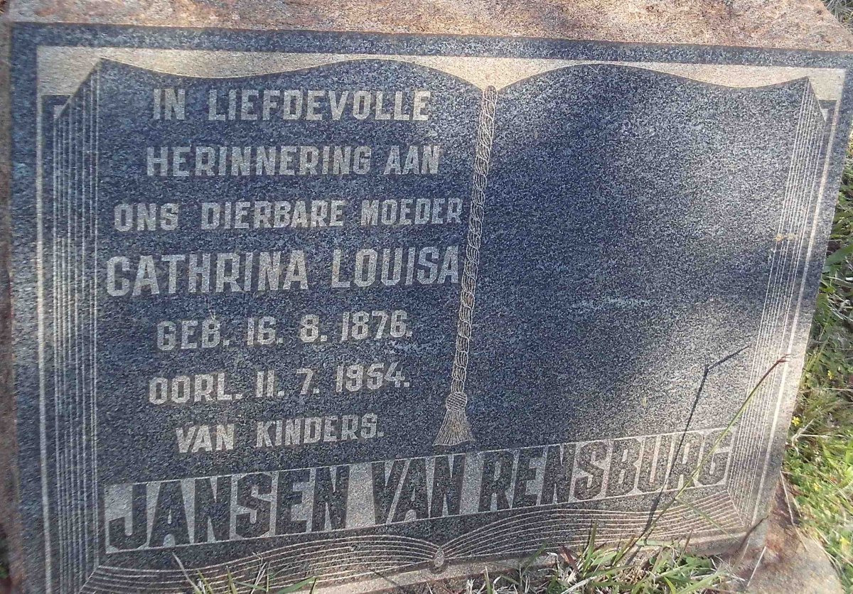 RENSBURG Cathrina Louisa, Jansen van 1876-1954