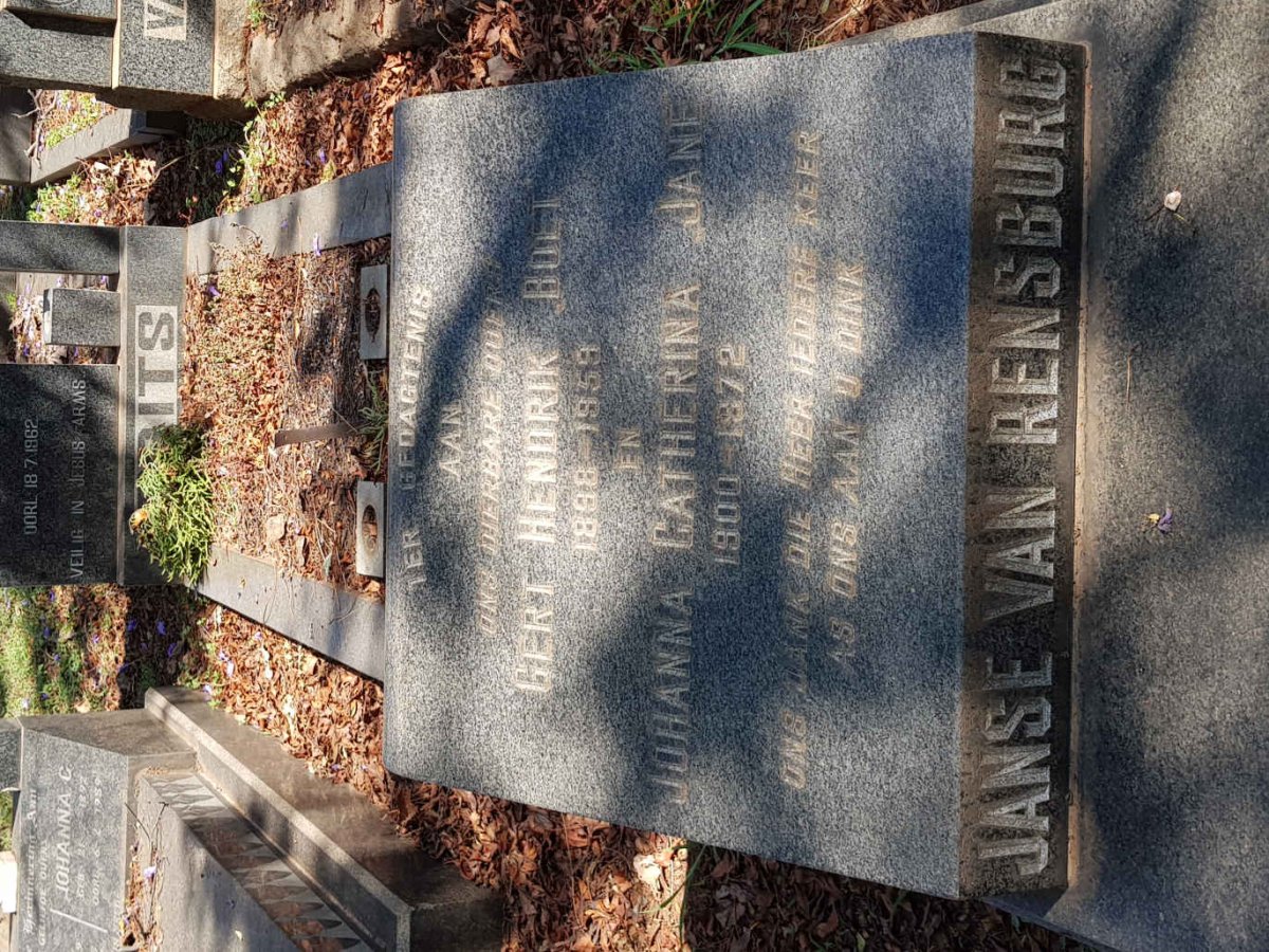 RENSBURG Gert Hendrik Boet, Janse van 1888-1959 &amp; Johanna Catherina Jane 1900-1972