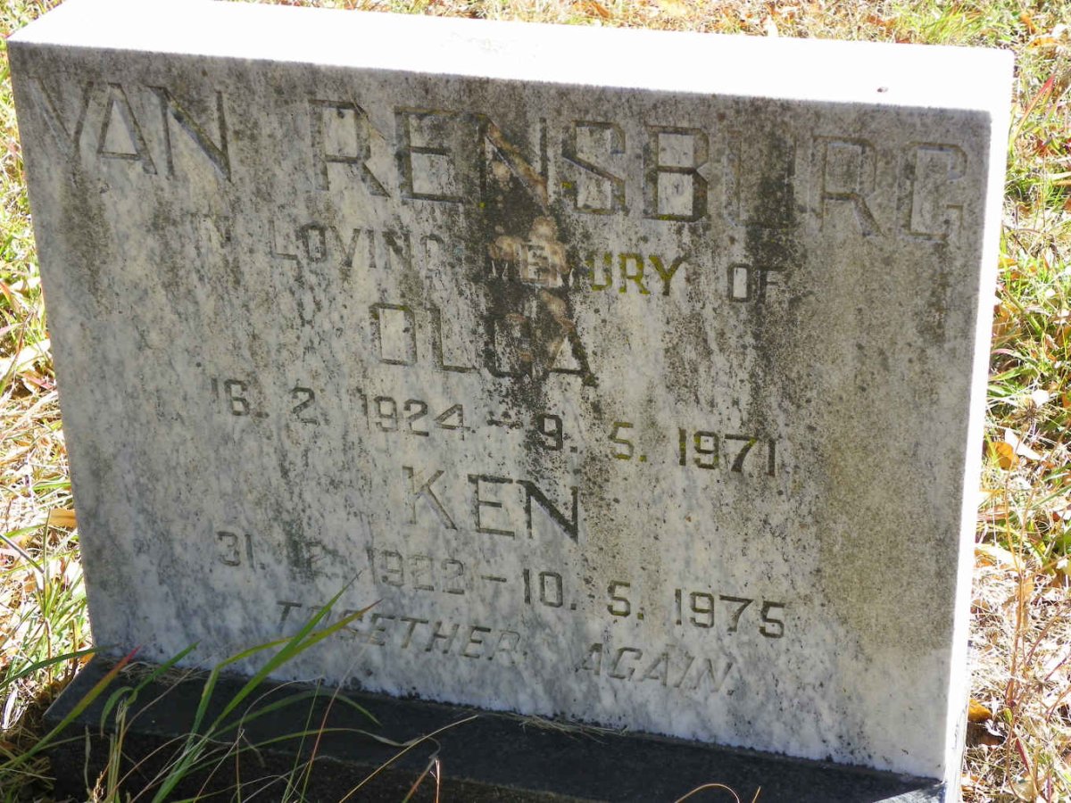 RENSBURG Ken, van 1922-1975 &amp; Olga 1924-1971