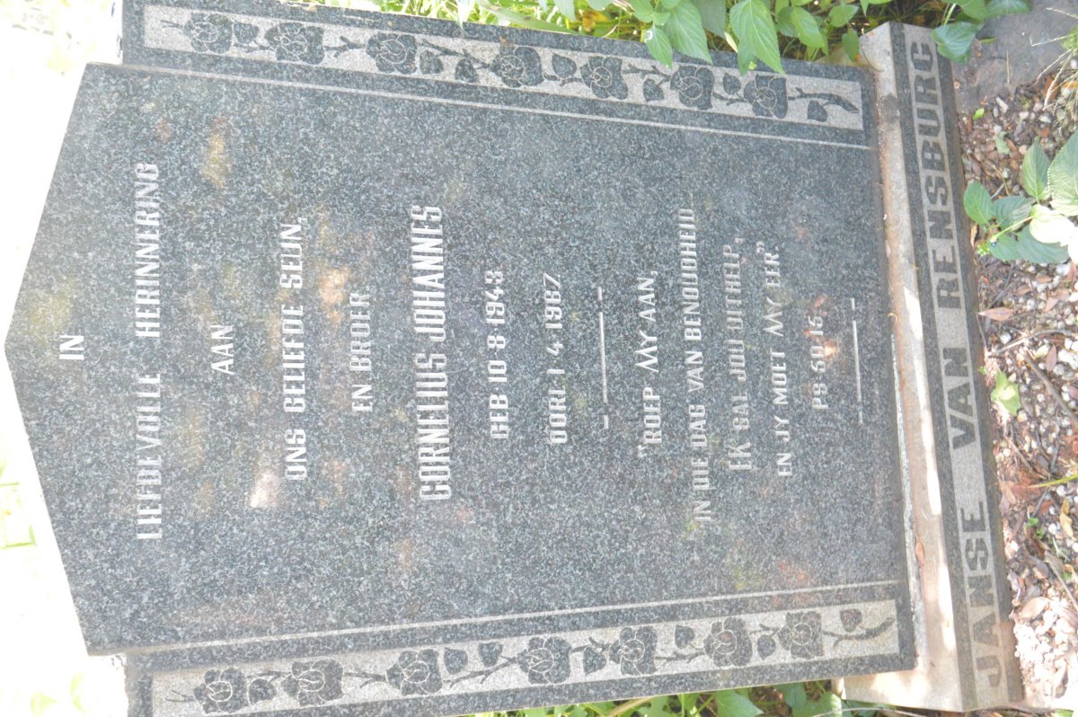 RENSBURG Cornelius Johannes, Janse van 1943-1967