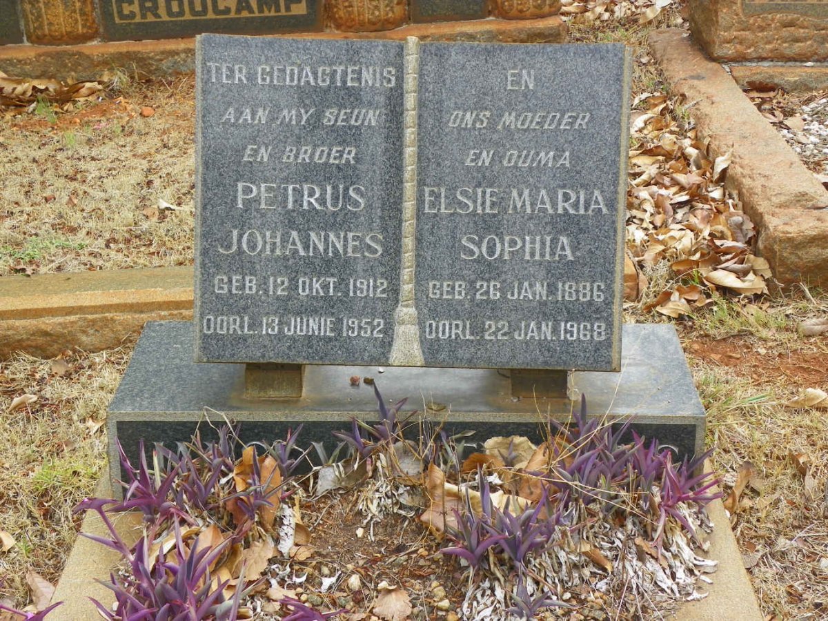 RENSBURG Elsie Maria Sophia, Janse van 1886-1968 :: JANSE VAN RENSBURG Petrus Johannes 1912-1952