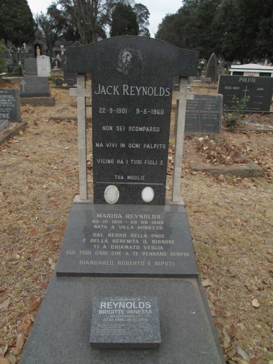 REYNOLDS Jack 1901-1960 &amp; Marisa 1915-1996 :: REYNOLDS Brigitte Vanessa 1980-2013