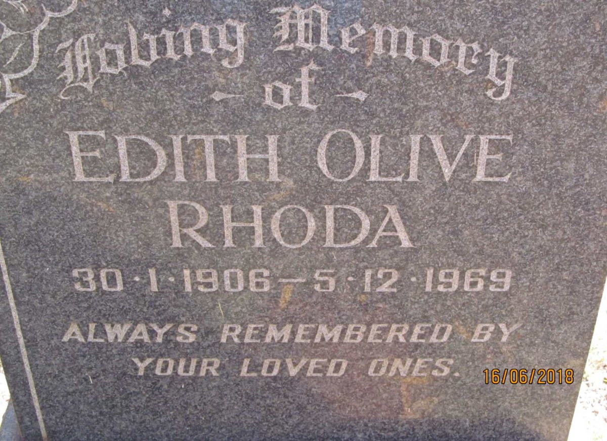 RHODA Edith Olive 1906-1969