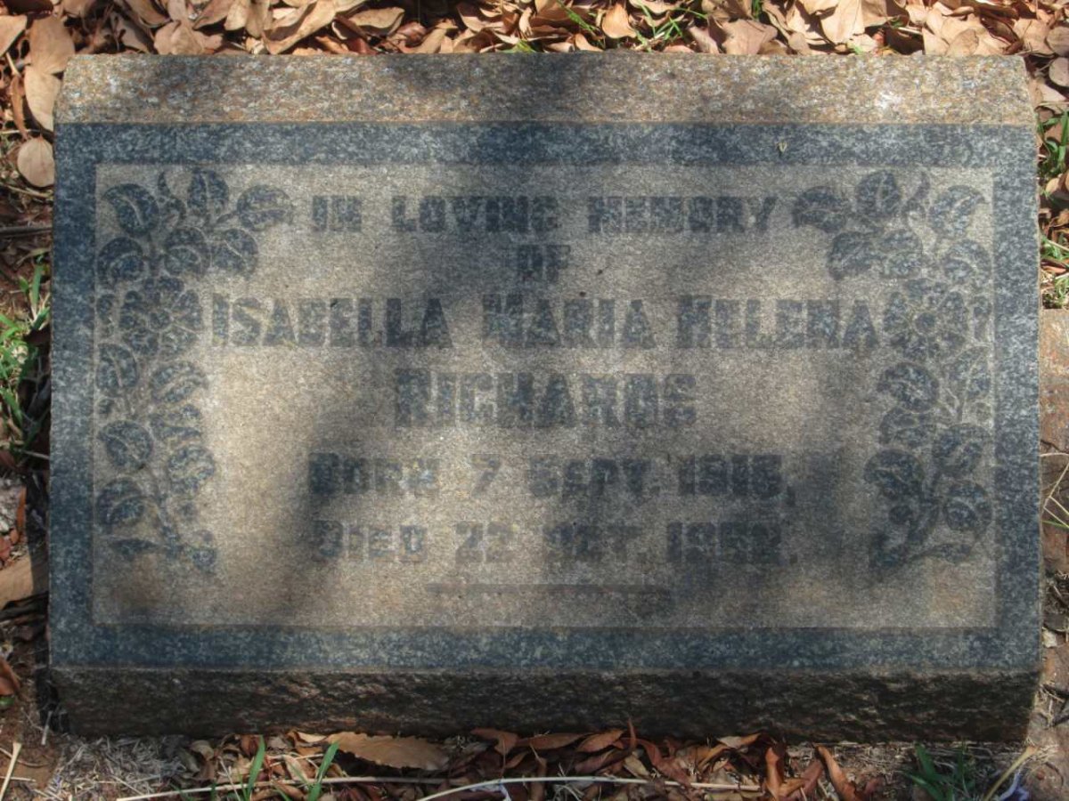 RICHARDS Isabella Maria Helena 1915-1952
