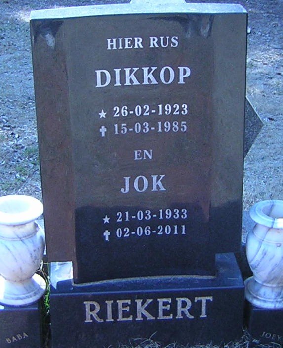 RIEKERT Dikkop 1923-1985 &amp; Jok 1933-2011