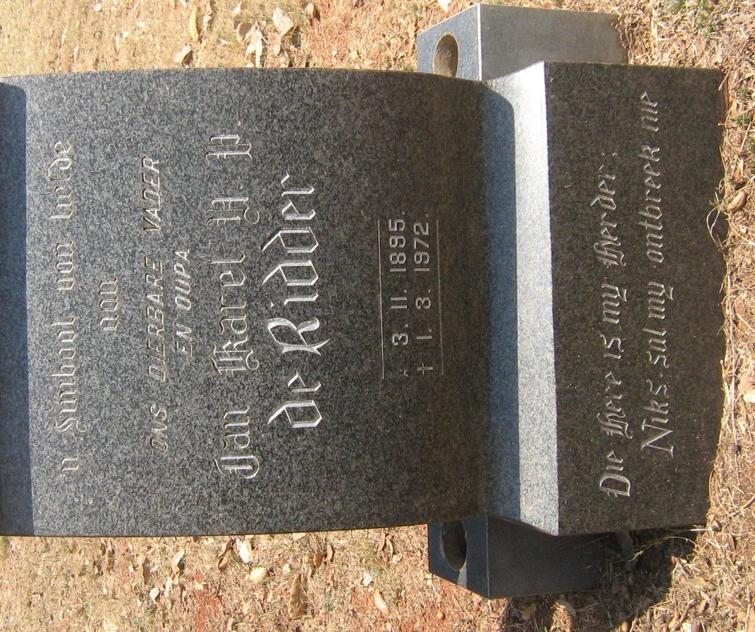 RIDDER Jan Karel H.P., de 1895-1972