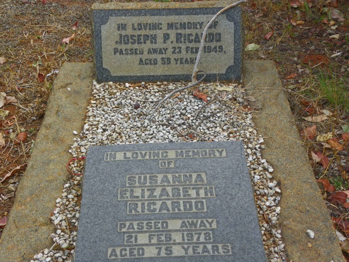 RICARDO Joseph P. -1949 &amp; Susanna Elizabeth -1978