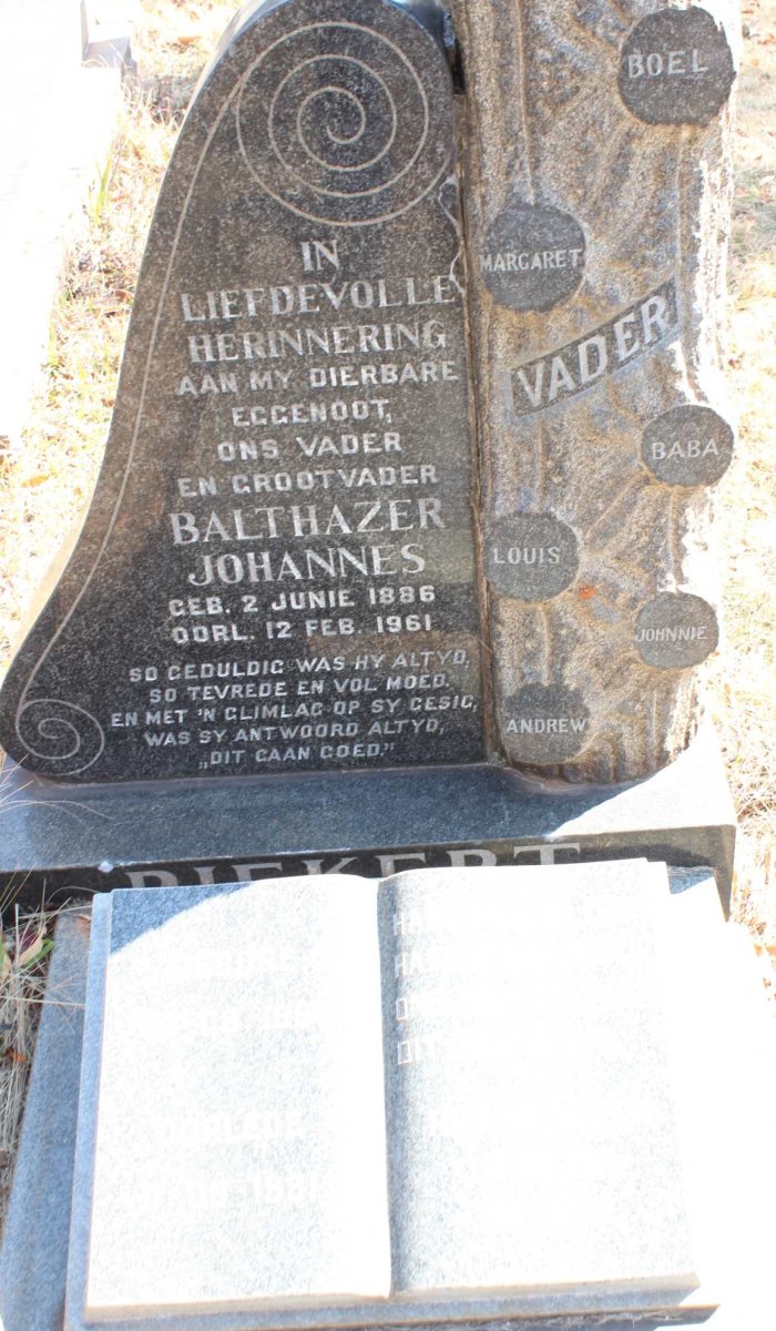 RIEKERT Balthazer Johannes 1886-1961 &amp; ? 1894-1991