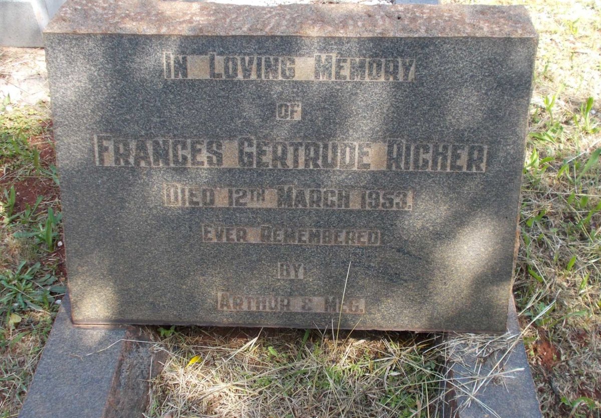RICHER Frances Gertrude -1953