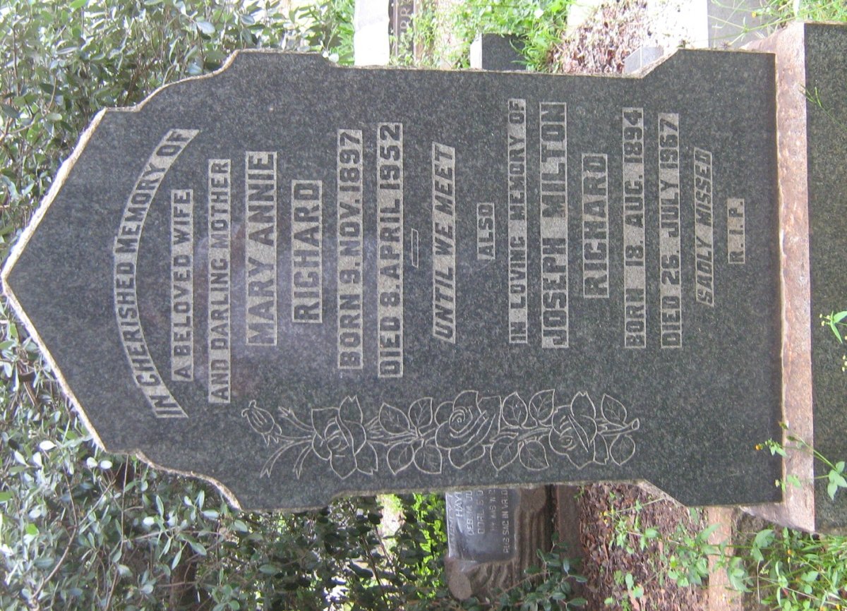 RICHARD Joseph Milton 1894-1967 &amp; Mary Annie 1897-1952