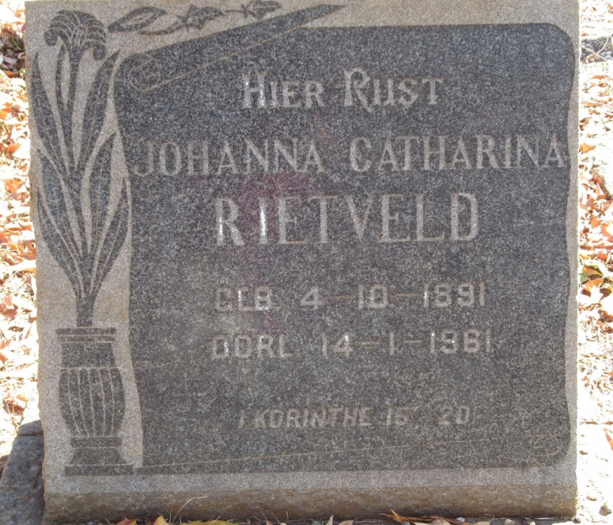 RIETVELD Johanna Catharina 1891-1961