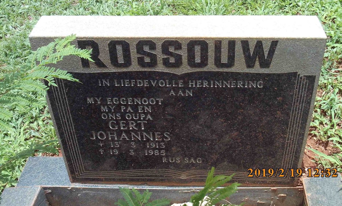 ROSSOUW Gert Johannes 1913-1985