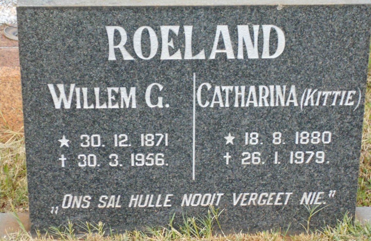 ROELAND Willem G. 1871-1956 &amp; Catharina 1880-1979