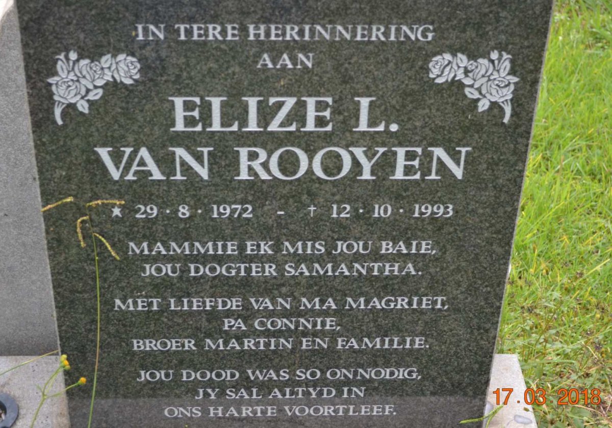 ROOYEN Elize L., van 1972-1993