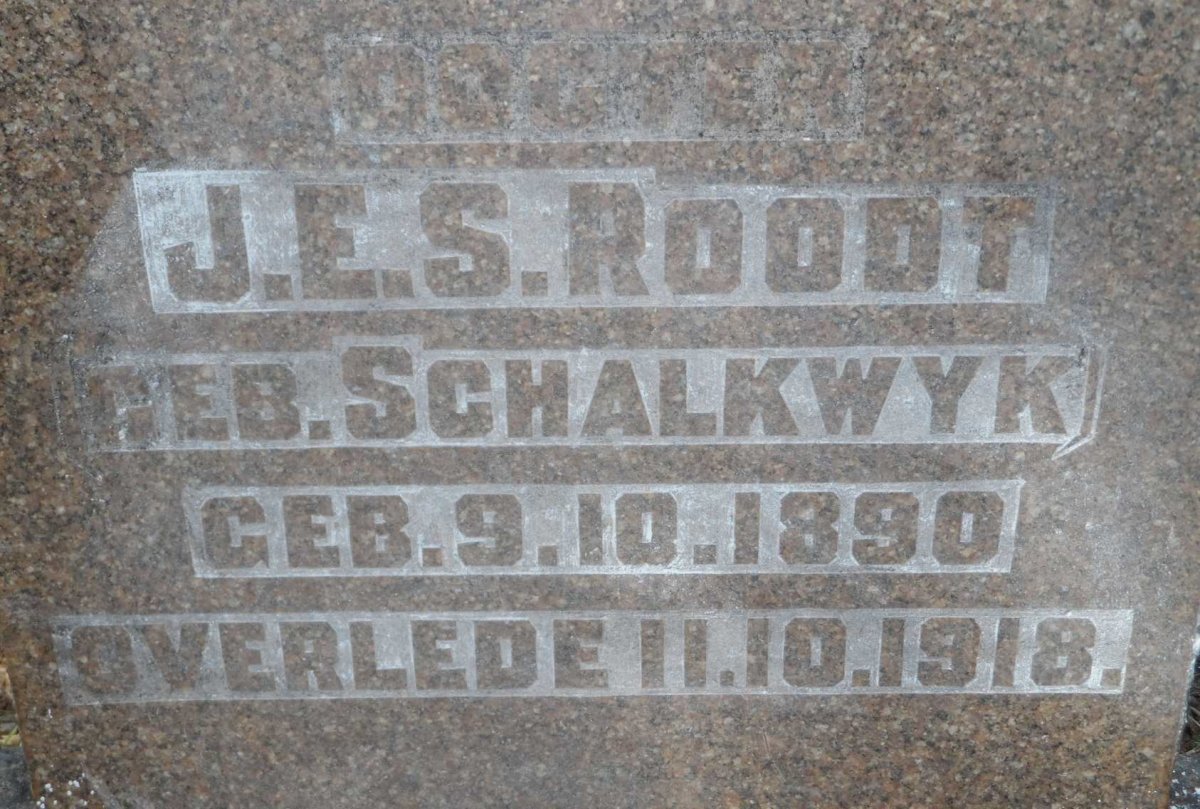 ROODT J.E.S. nee SCHALKWYK 1890-1918
