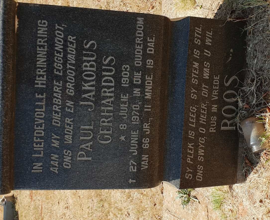ROOS Paul Jakobus Gerhardus 1903-1970