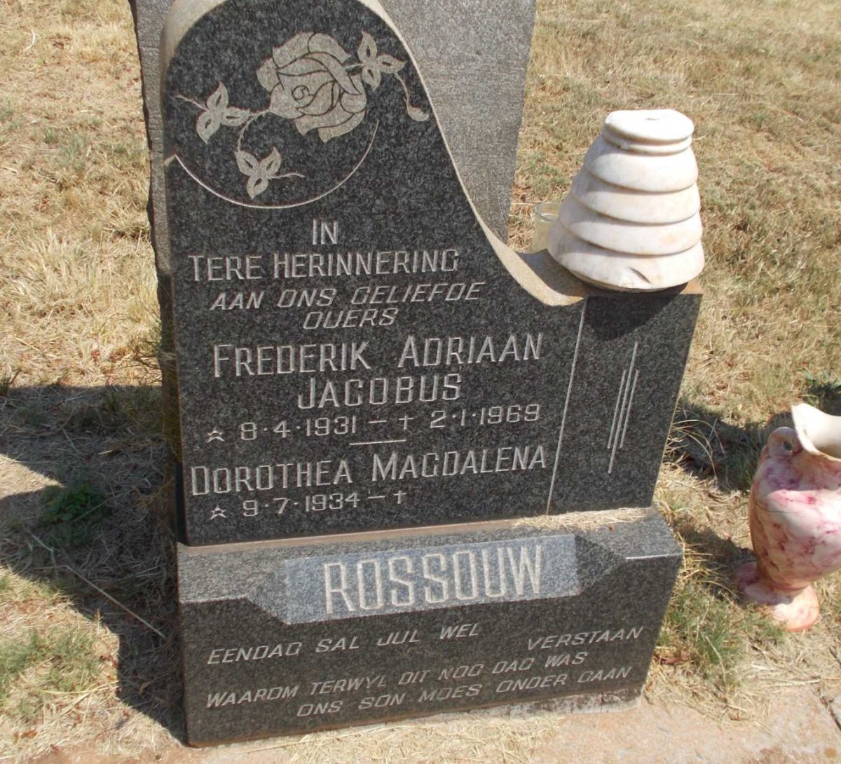 ROSSOUW Frederik Adriaan Jacobus 1931-1969 &amp; Dorothea Magdalena 1934-