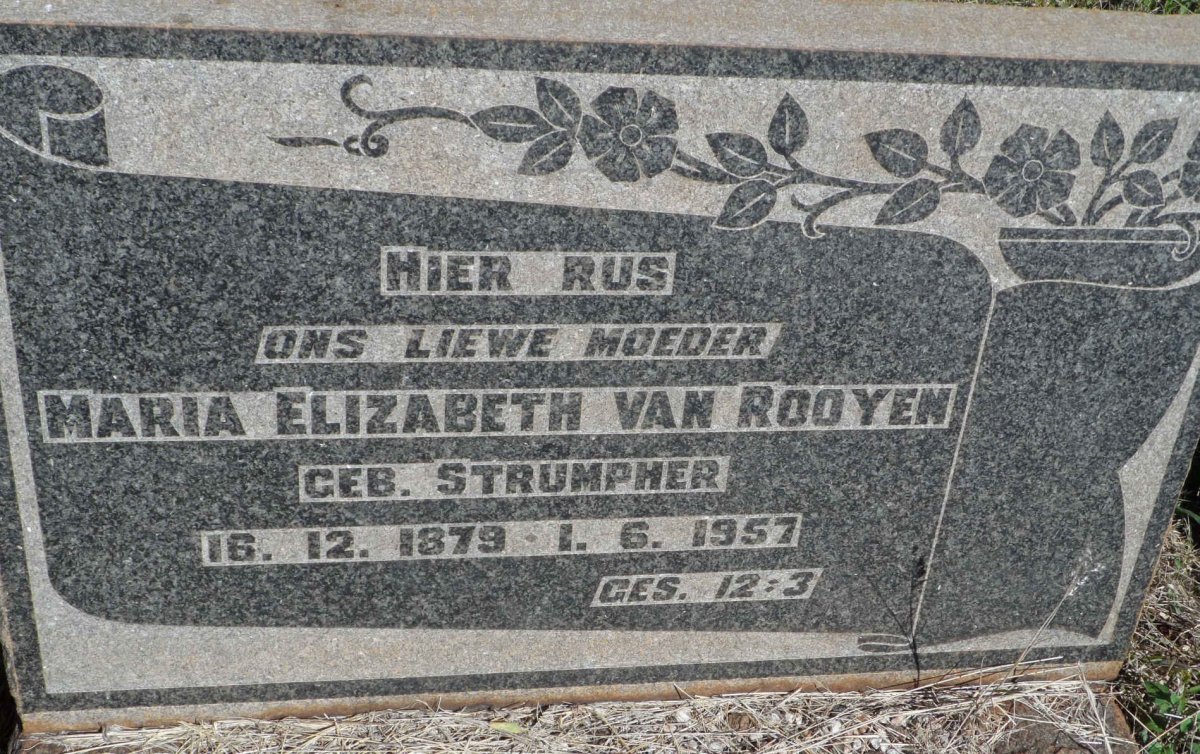 ROOYEN Maria Elizabeth, van nee STRUMPHER 1879-1957