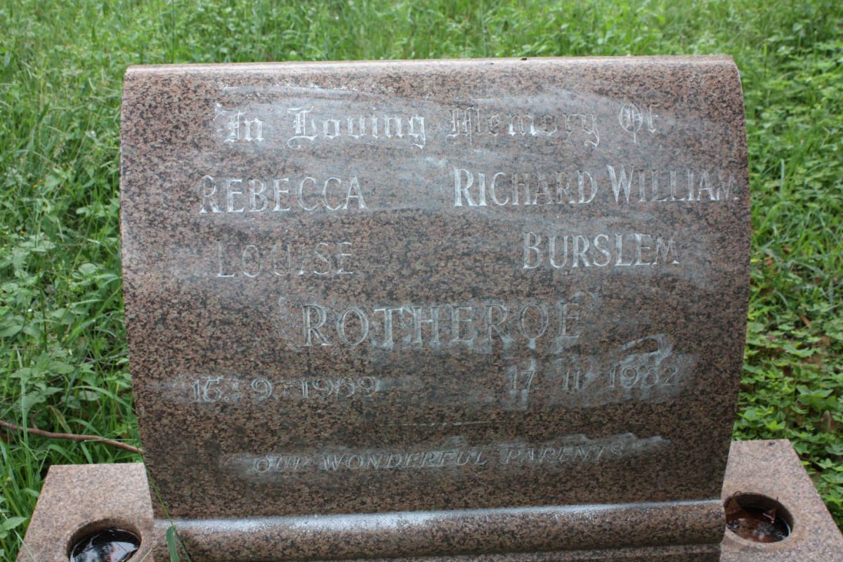 ROTHEROE Richard William Burslem -1952 &amp; Rebecca Louise -1959