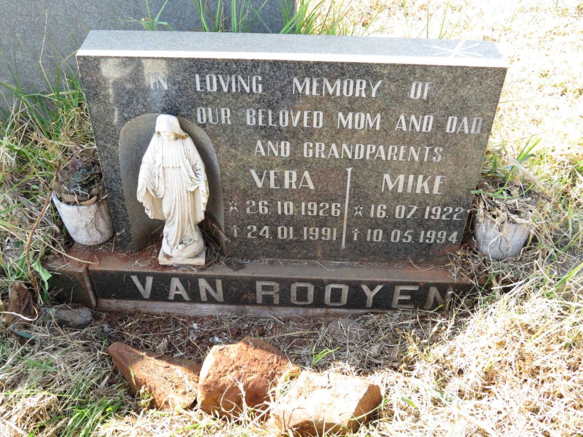 ROOYEN Mike, van 1922-1994 &amp; Vera 1926-1991