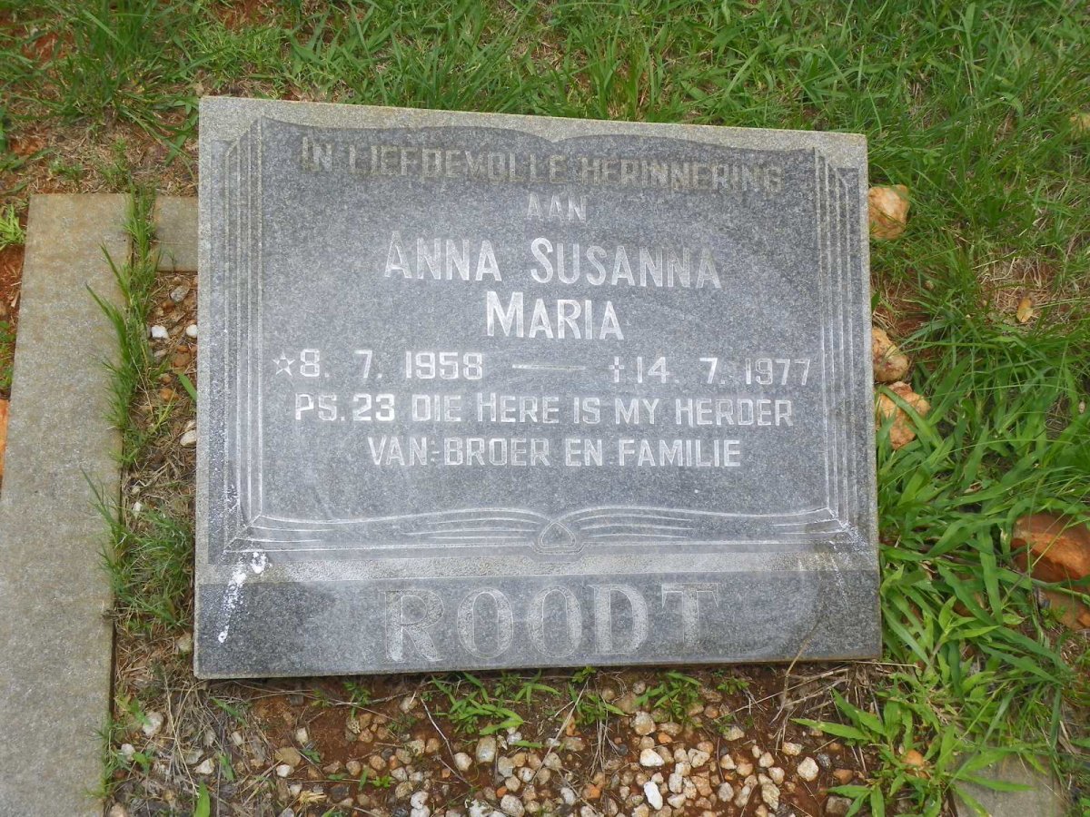 ROODT Anna Susanna Maria 1958-1977