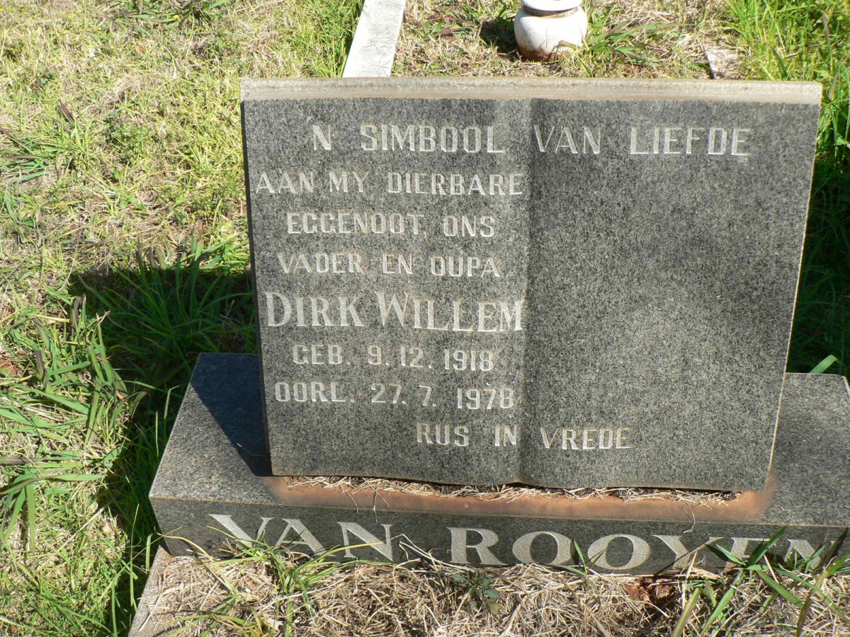 ROOYEN Dirk Willem, van 1918-1978