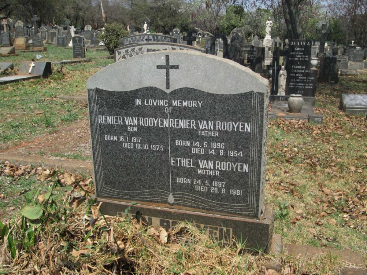 ROOYEN Renier, van 1896-1954 &amp; Ethel 1897-1981 :: VAN ROOYEN Renier 1917-1975