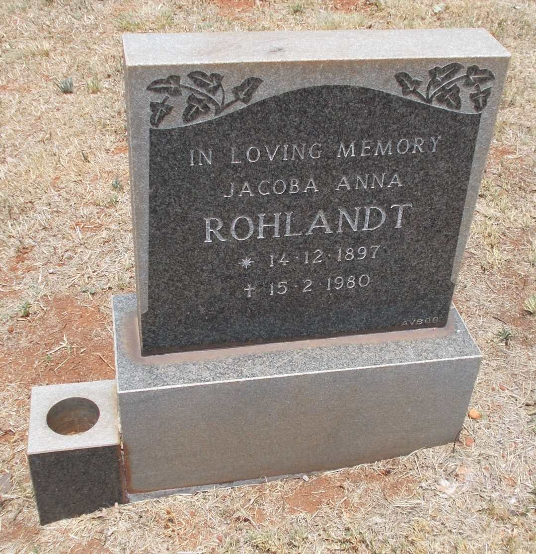 ROHLANDT Jacoba Anna 1897-1980
