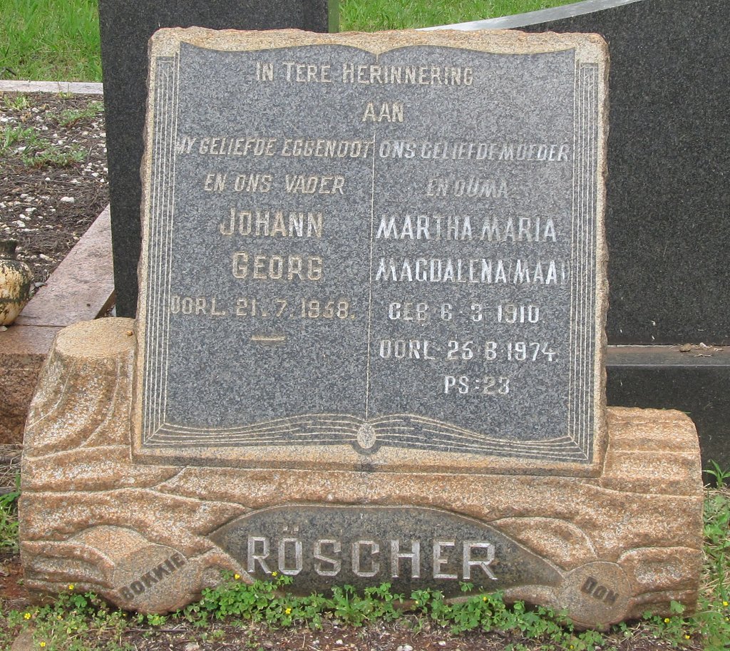 ROSCHER Johann Georg -1958 &amp; Martha Maria Magdalena 1910-1974