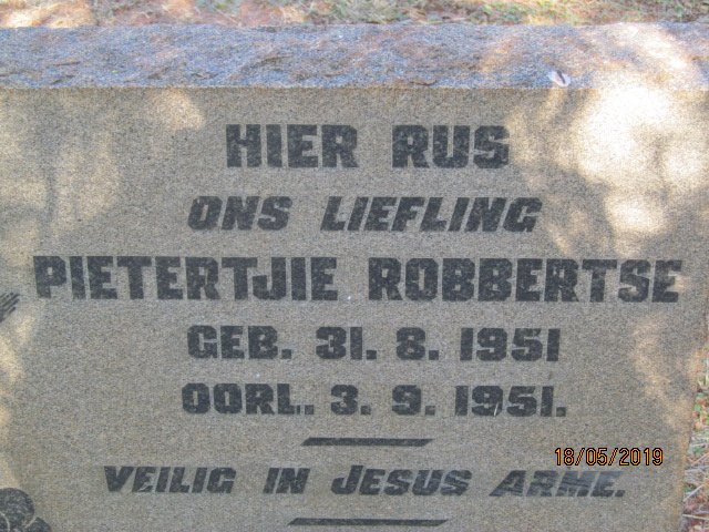 ROBBERTSE Pietertjie 1951-1951