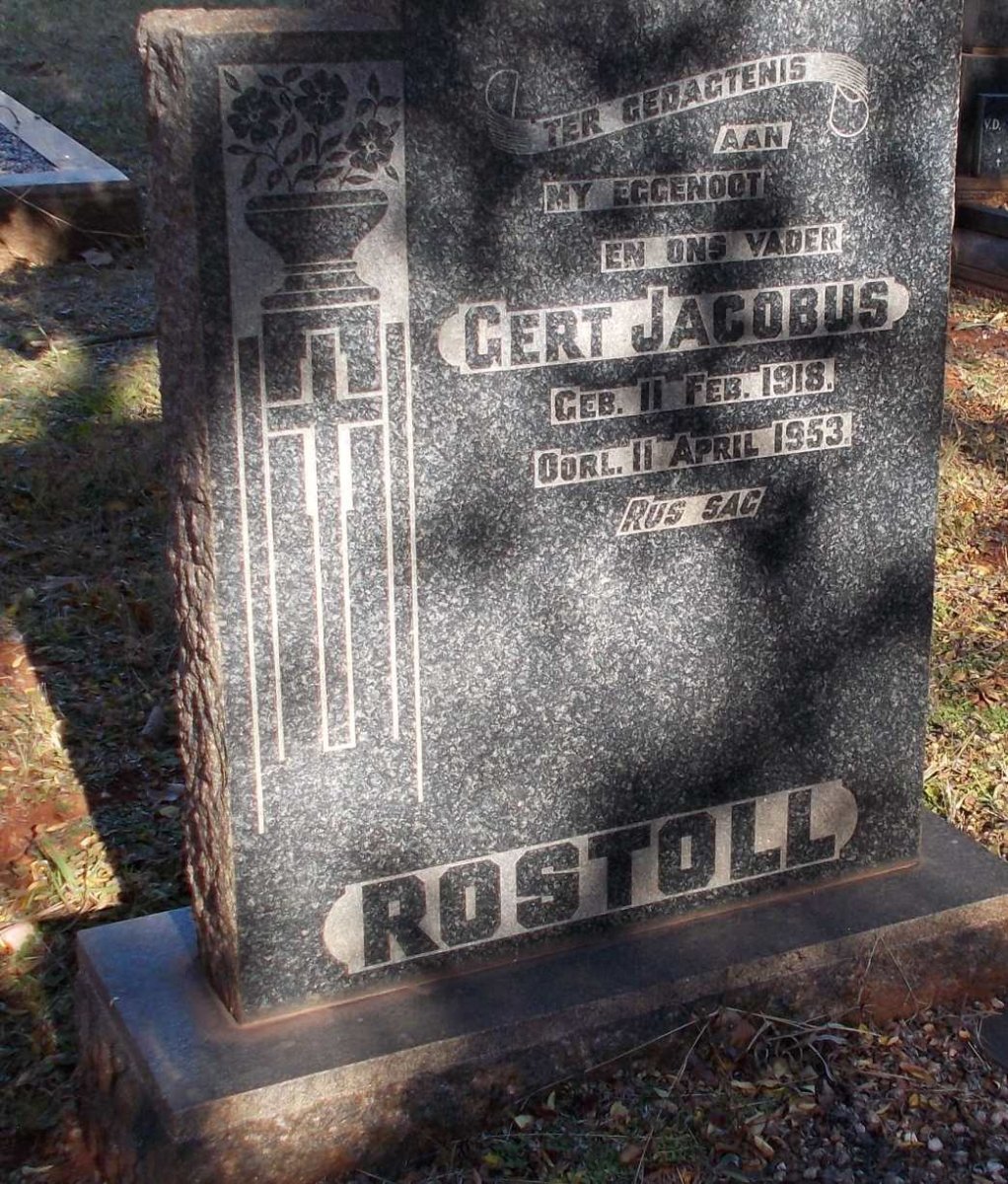 ROSTOLL Gert Jacobus 1918-1953